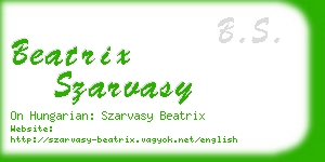 beatrix szarvasy business card